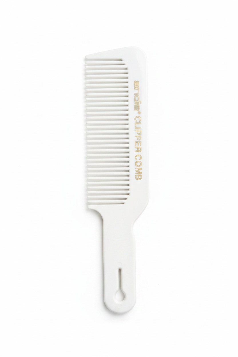Andis 12499 Clipper Comb – 2-Pack, Black, Men's Barber Stylist Flat Top Brush Cutting Comb