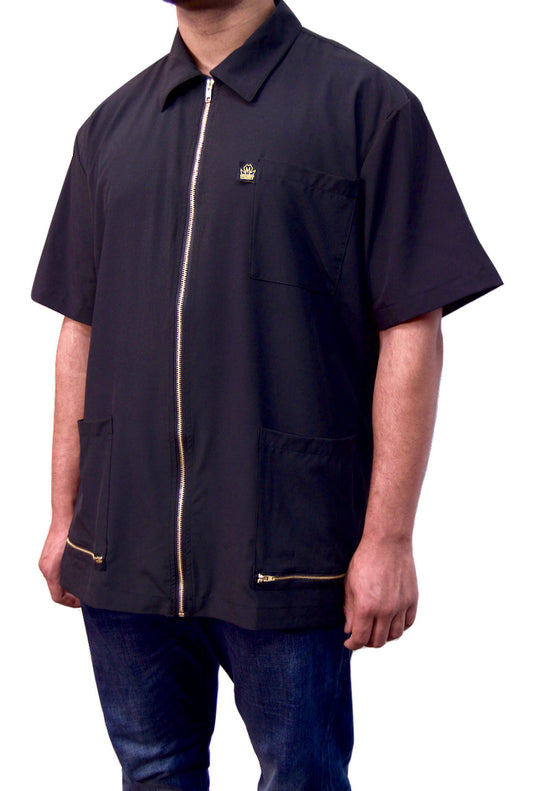Black Barber Jacket - Barber Jacket - Smocks - Barber Smocks - black barber smock - King Midas smocks - barber strong barber jacket- vintage barber jacket - traditional barber smock- barber supplies - classic barber jacket -best barber smock - king midas