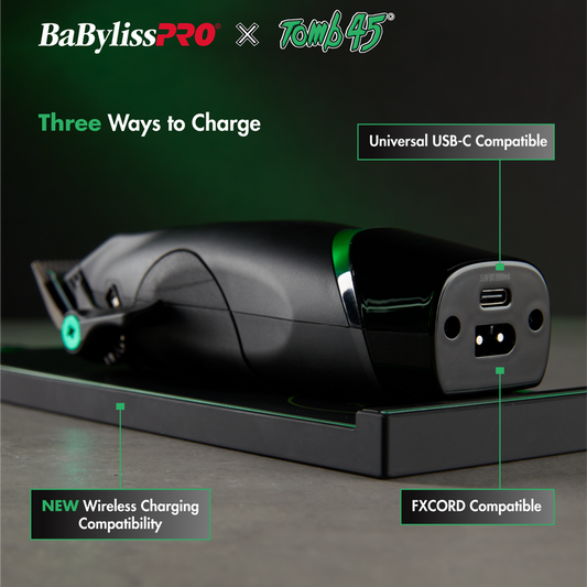 BaBylissPRO X Tomb45 Wireless Charging Clipper #FXT45C - Black