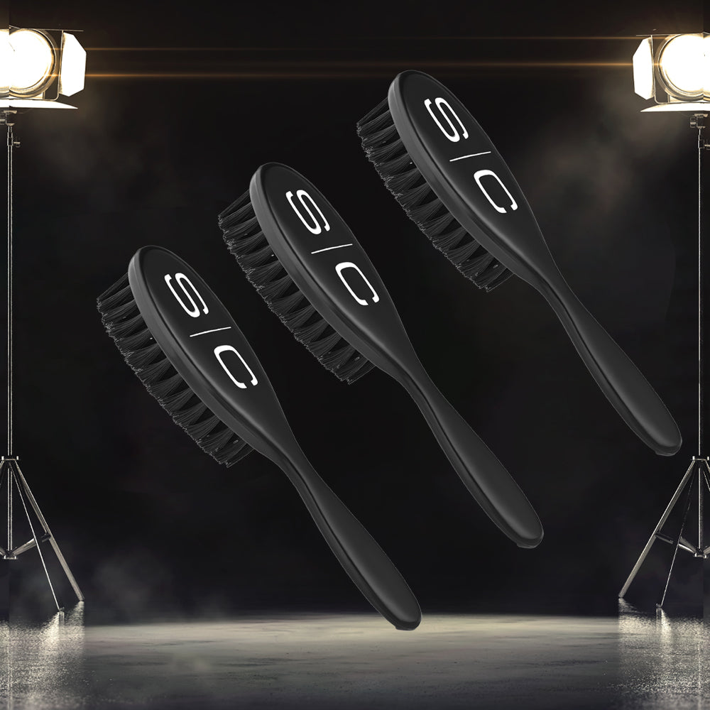 StyleCraft The Fresh Cut Barber Brush - Fade and Cleaning Hair Brush (Red or Black)