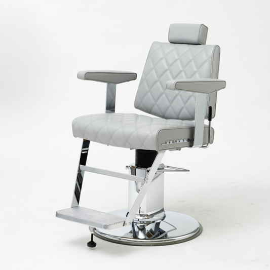 Takara Belmont Dainty Diamond Stitch Barber Chair Light Grey