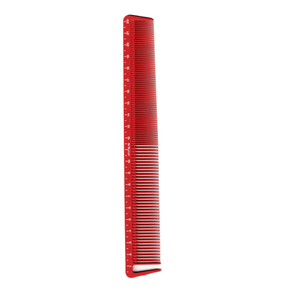 Vincent K.D. Collection Ceramic Hook Cutting Comb 8 1/2" Red #VT1716-1R