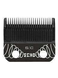 StyleCraft Replacement ECHO Faper Fixed Black Diamond Carbon DLC Hair Clipper Blade with Shallow Tooth 2.0 Cutter Set #SC544B