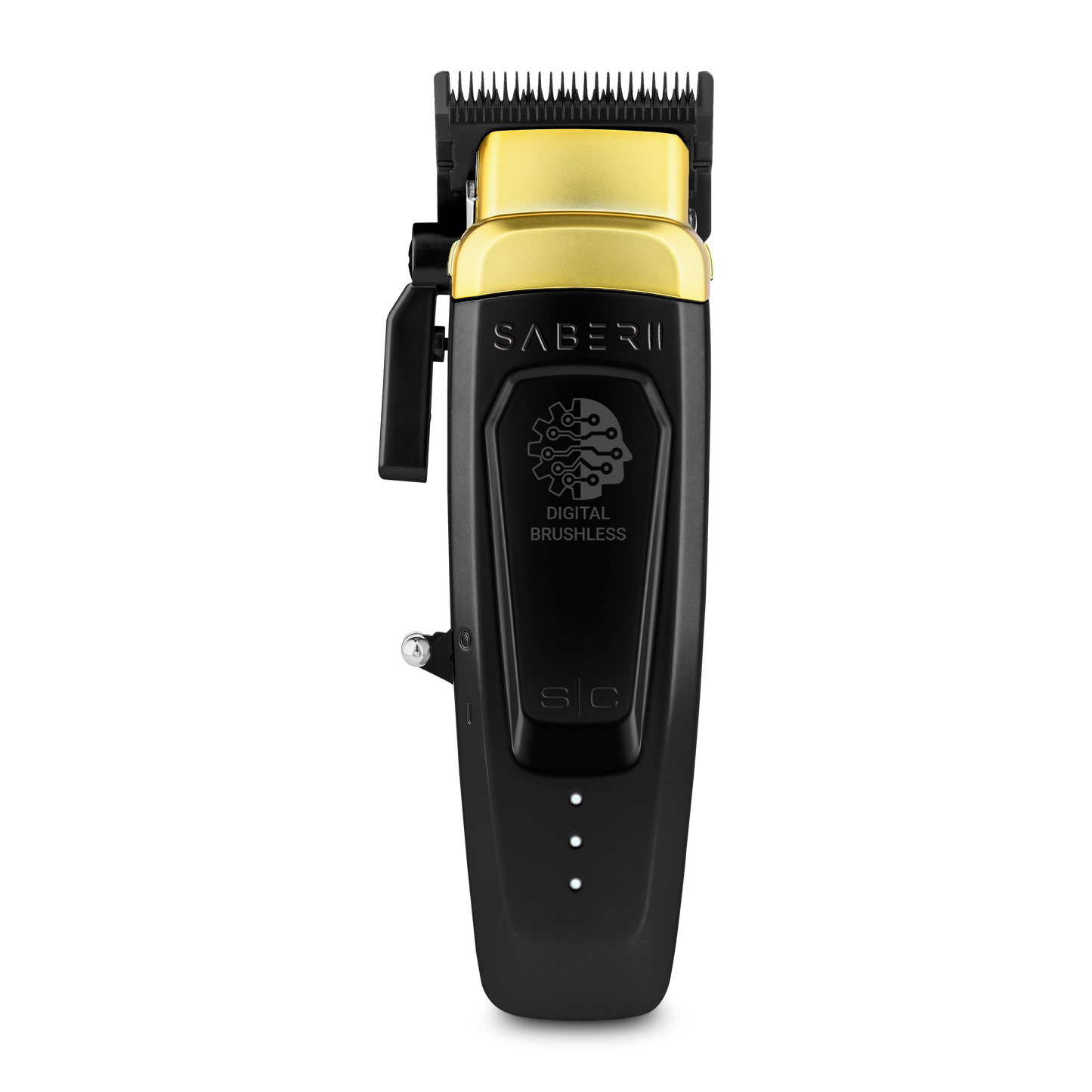 Saber 2.0 Clipper - Professional Cordless Modular Hair Clipper with High-Torque Digital Brushless Motor in Black