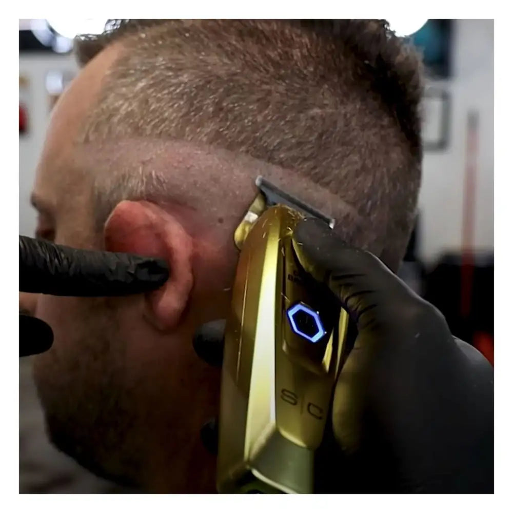 StyleCraft Replacement Fixed X-Pro Precision Gold Titanium Trimmer Blade with Black Diamond Carbon DLC THE ONE Precision Deep Tooth Cutter Set #SC523GB