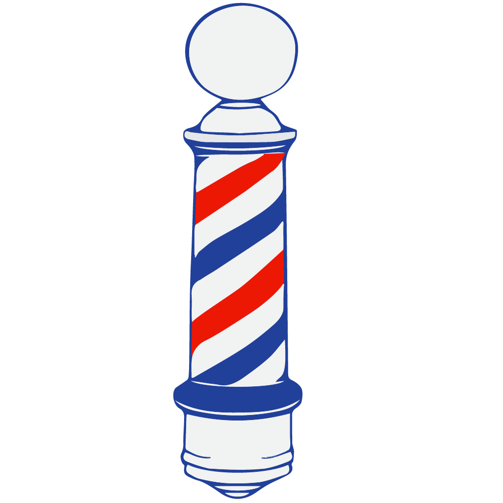 Barber Pole Double Sided Static Cling Decal
