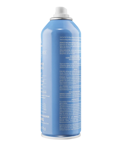 Blue spray can with white cap on a white background