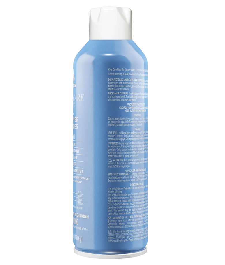 Blue spray can with white cap on a white background