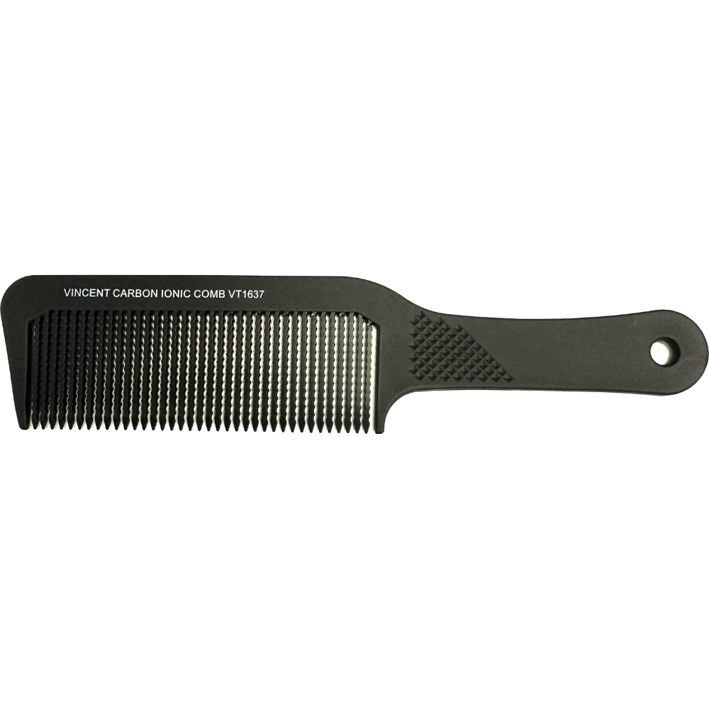 Crew Comb Master Vincent Carbon Master Flat Top Comb 9.5” VT1637 – Appleton Barber Supply