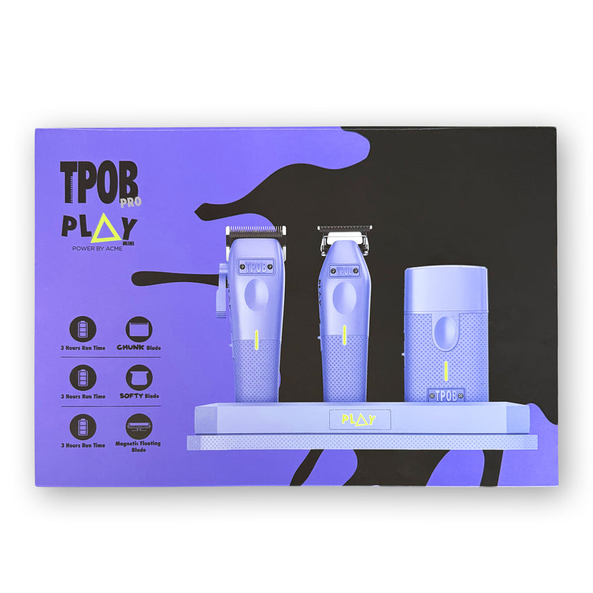 TPOB PLAY Mini Bundle – Purple Edition (Clipper, Trimmer & Shaver with 3-Way Stand)