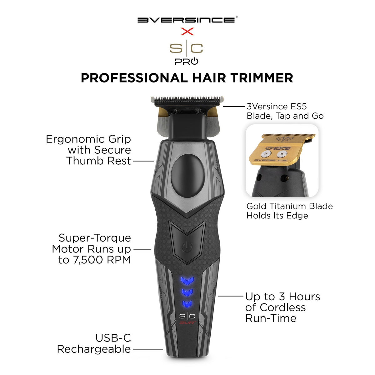3Versince x StyleCraft Professional Flex Hair Trimmer With 3Versince ES5 Blade  #3VESTRIM