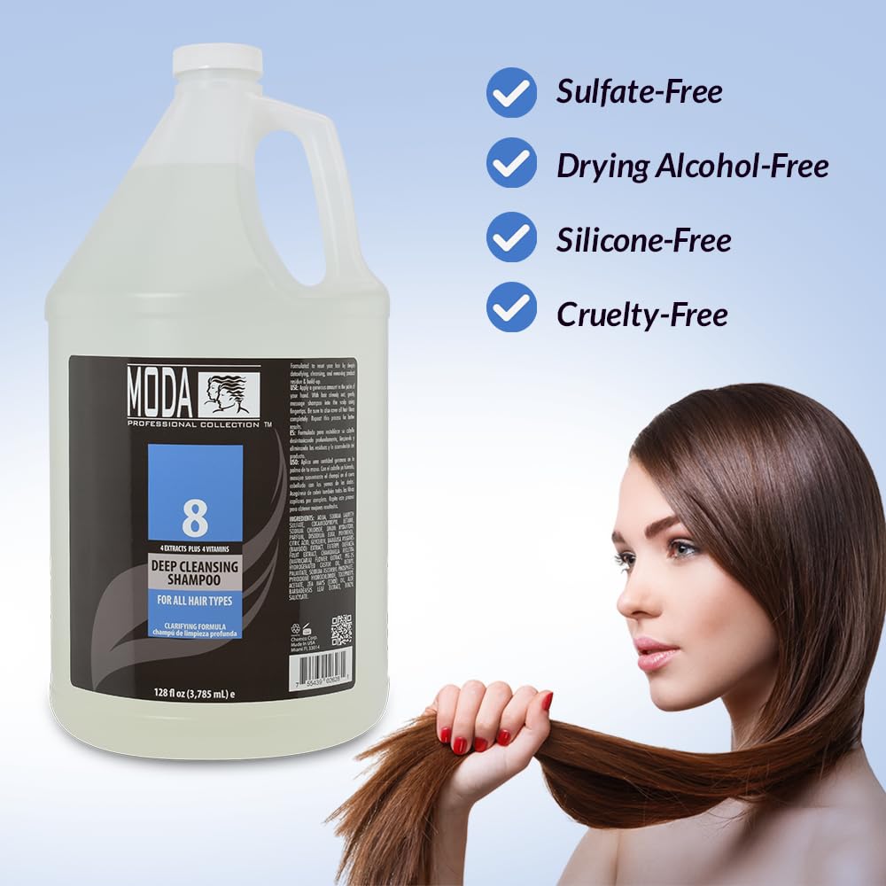 MODA Deep Cleansing Shampoo With 4 Extracts Plus 4 Vitamins Gallon