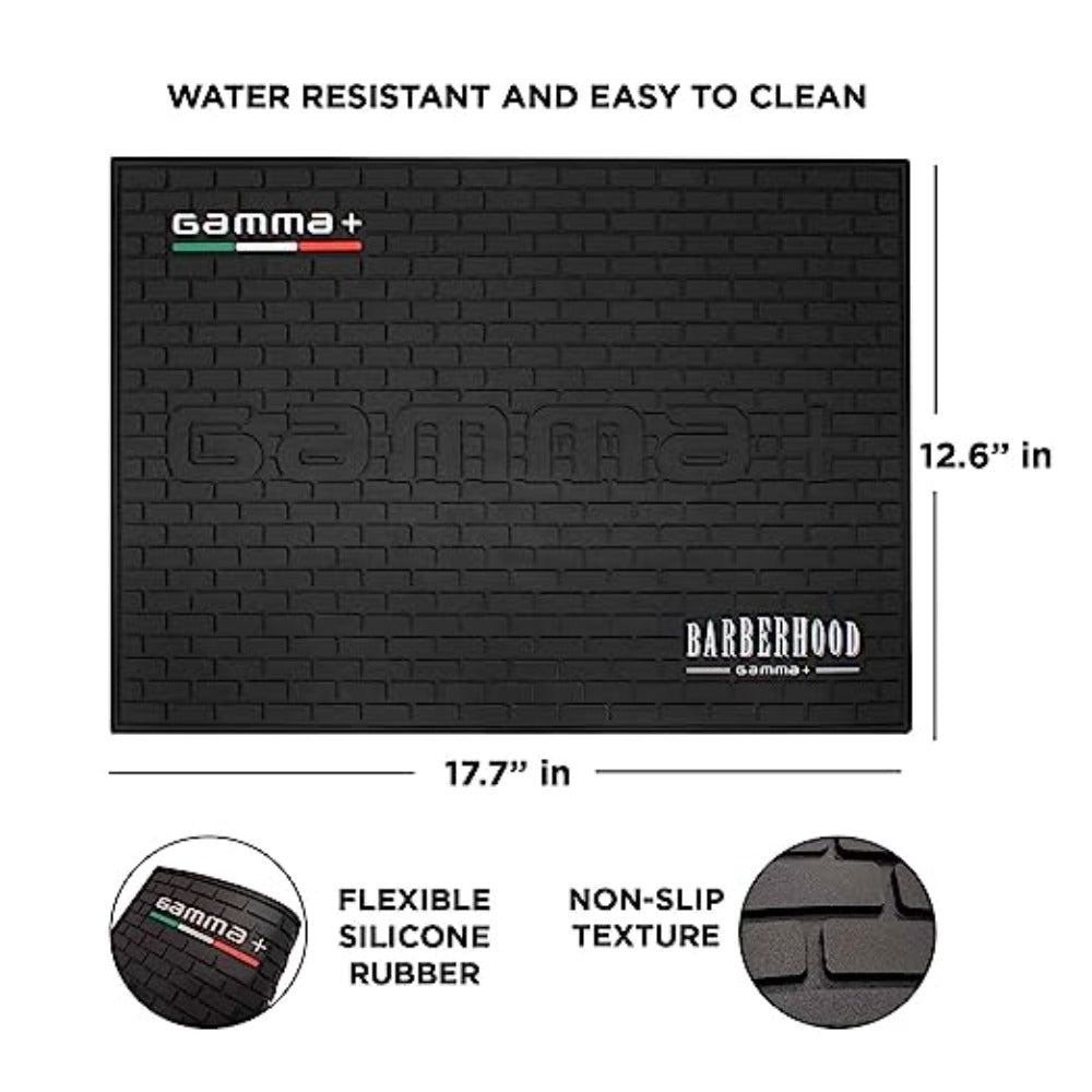 GAMMA+ Professional Salon and Barber Shop Mat and Hot Tools Station Organizer, Heat Resistant Rubber