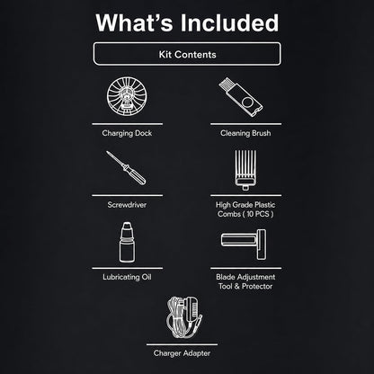 JRL GHOST Professional Cordless Hair Clipper Whats included