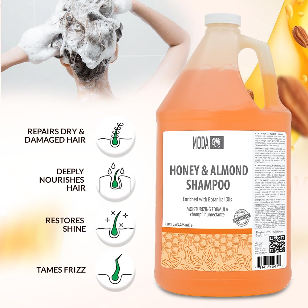 MODA Honey & Almond Moisturizing Shampoo Gallon