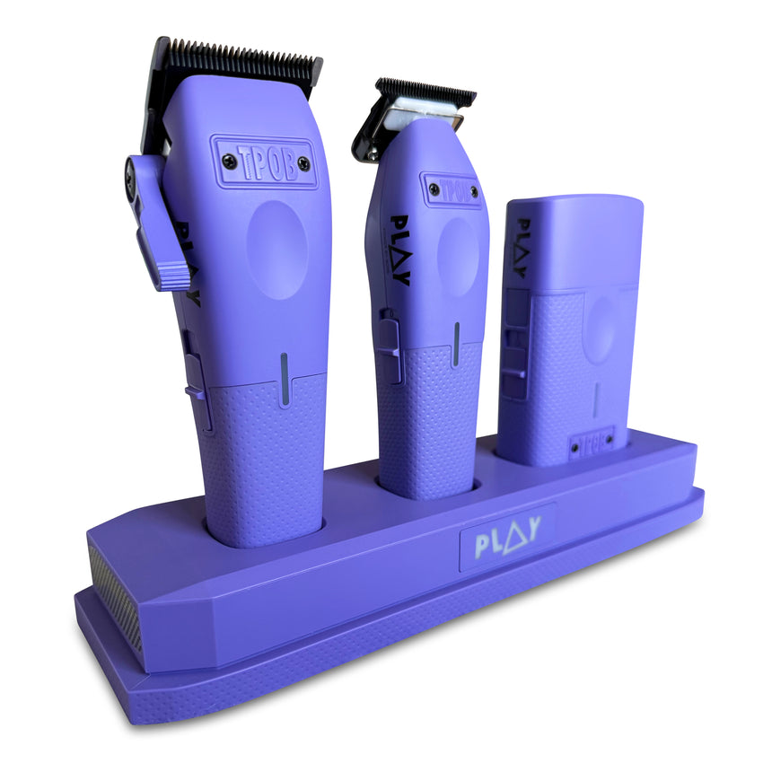 TPOB PLAY Mini Bundle – Purple Edition (Clipper, Trimmer & Shaver with 3-Way Stand)