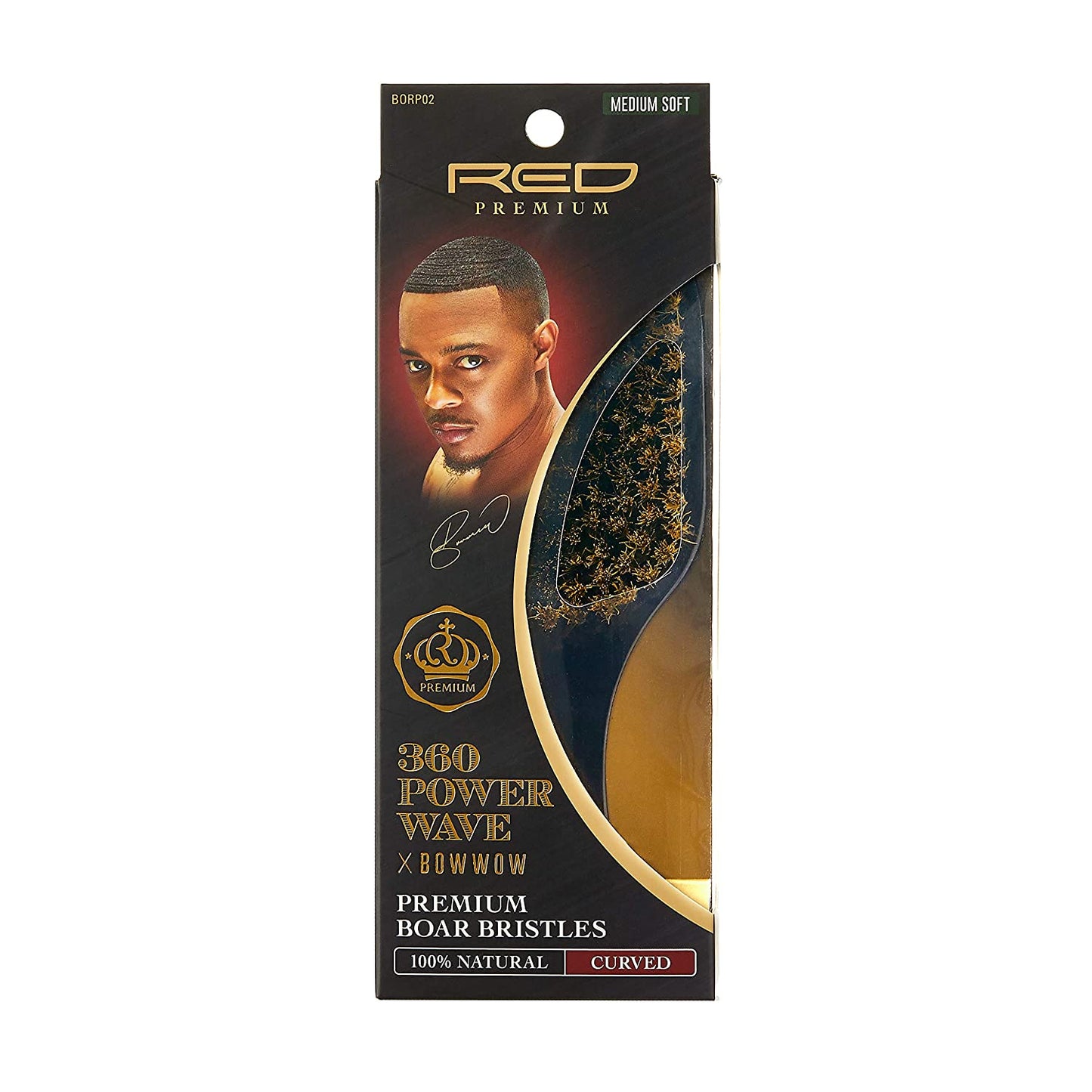 BOW WOW X 360 Power Wave Medium Soft Boar Brush