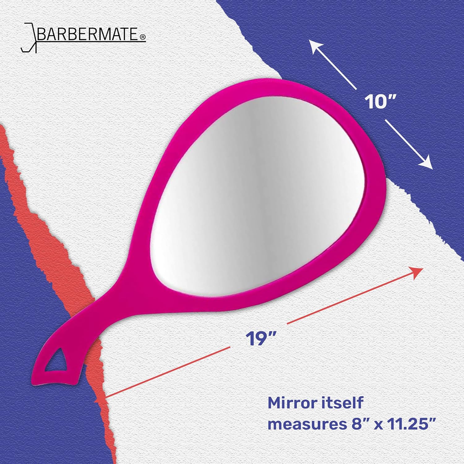 BarberMate Teardrop Mirror Pink