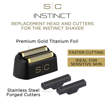 StyleCraft Replacement Foil Head and Cutter Set Compatible with Instinct Shaver #SC542B