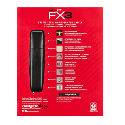 BaByliss PRO FX3 Professional High Speed Foil Shaver No. FXX3SB