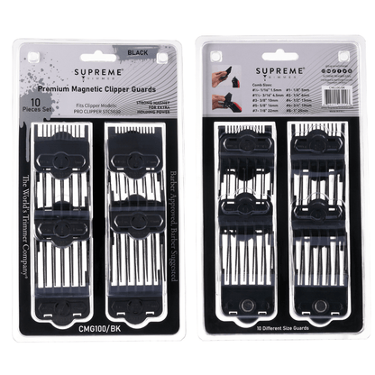 Supreme Trimmer Magnetic/Clip Guards for Clippers (10 piece)