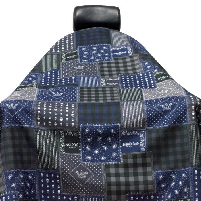 King Midas Barber Cape - Royal 4 Life Blue