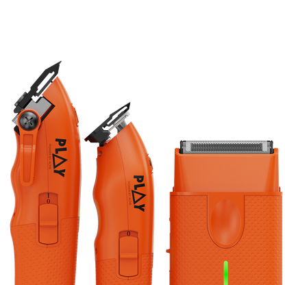 TPOB PLAY 3-Pack – Orange Edition (Clipper, Trimmer & Shaver with 3-Way Stand)