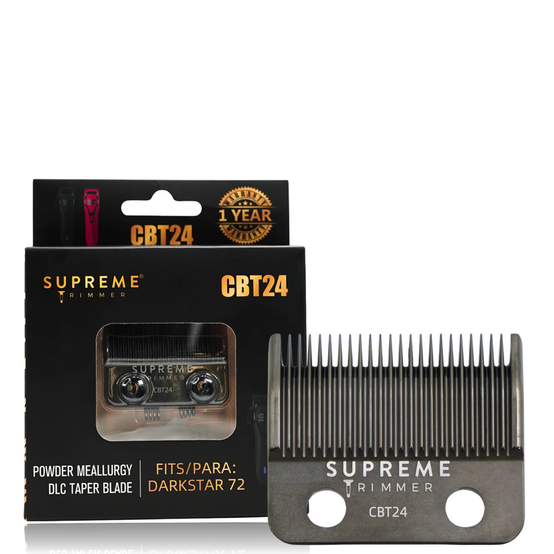 Supreme Trimmer CBT24 blade packaging and blade on a white background