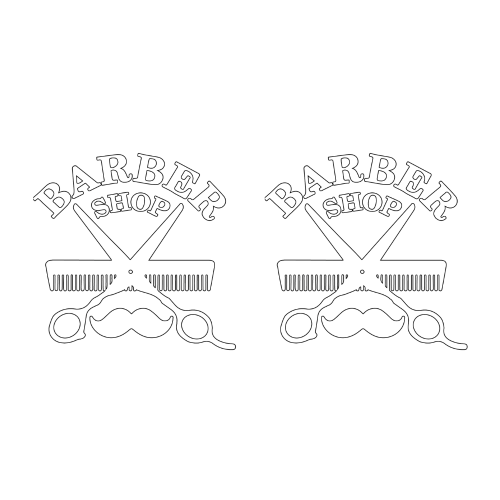 BarberMate Shear & Comb Barber Shop Vinyl Cling Decal