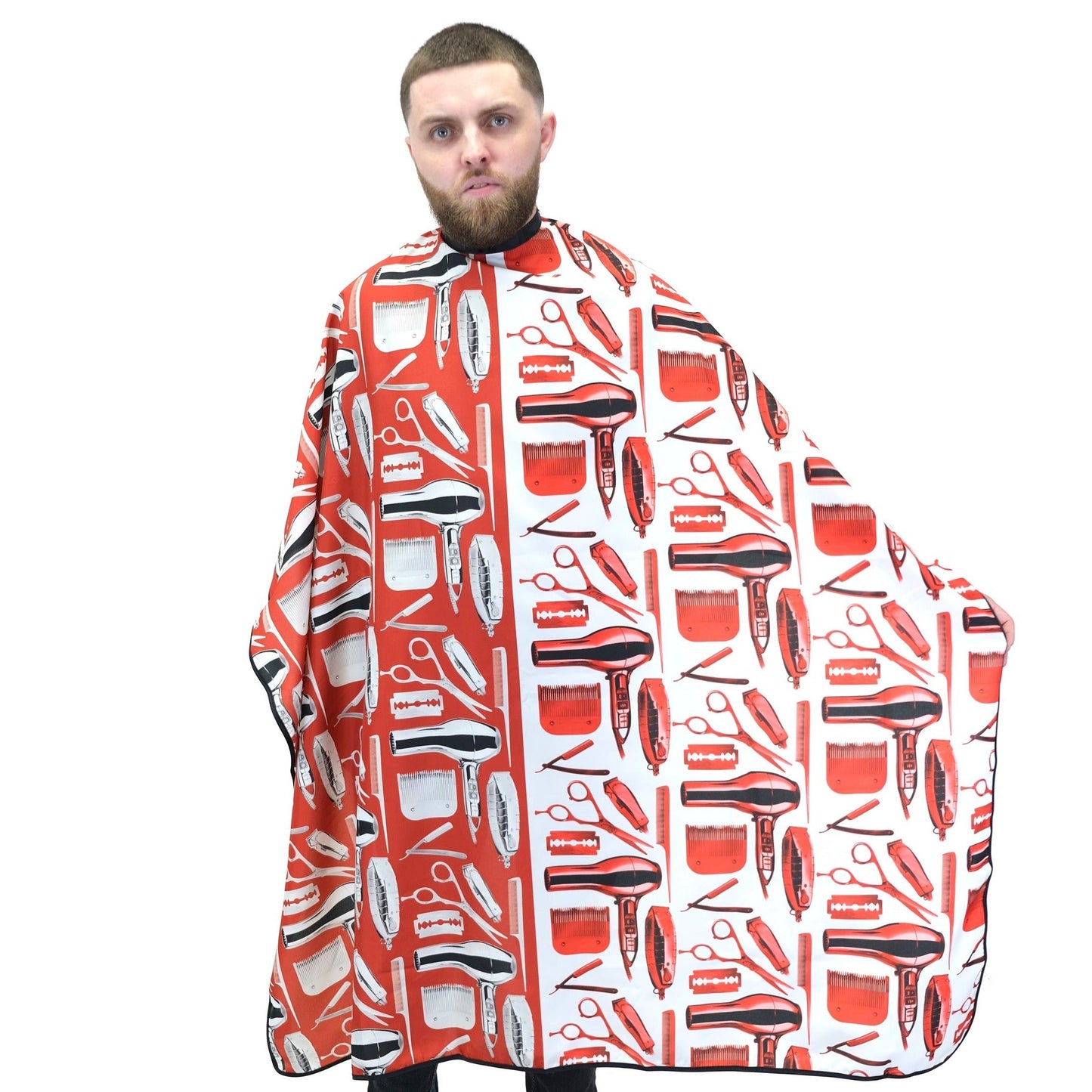 barber capes- barber cape- red barber capes- premium barber cape-cape for barbers -hair cutting capes-stylist capes- king midas capes-