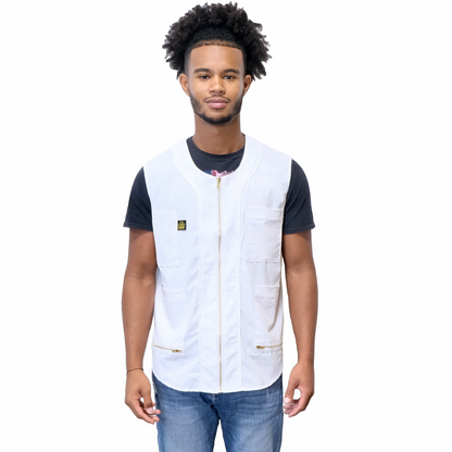 barber vests- vest for barbers - sleelve less smocks for barbers- mesh back barber vest - chalecos de barberos- sleeveless smock- stylist vest-barber cape- barber shirt -king midas vests