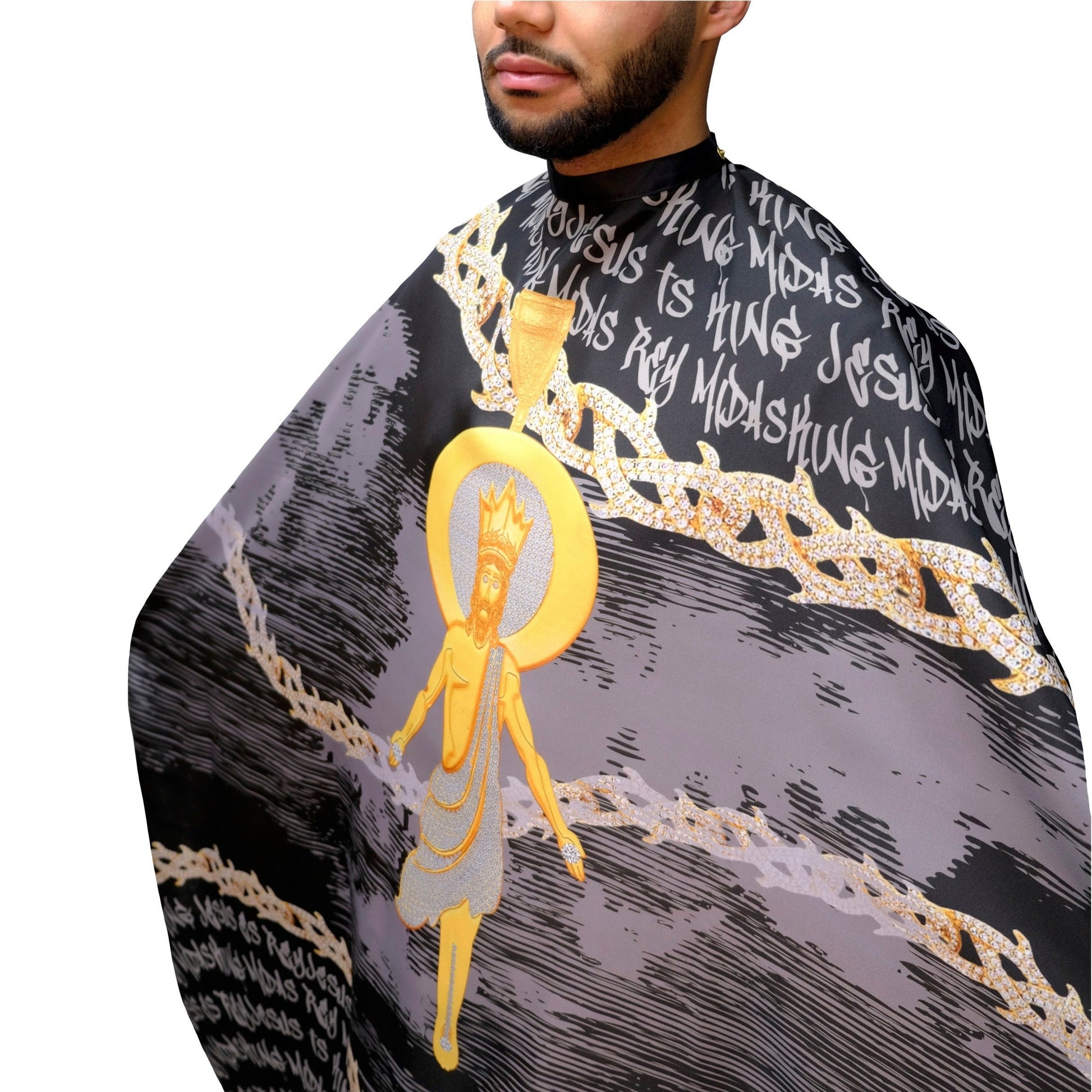 barber cape- barber capes- hair cutting cape- barber capes for men- capa de barbero- cape for barber-amazon barber cape- king midas barber cape-jesus barber cape