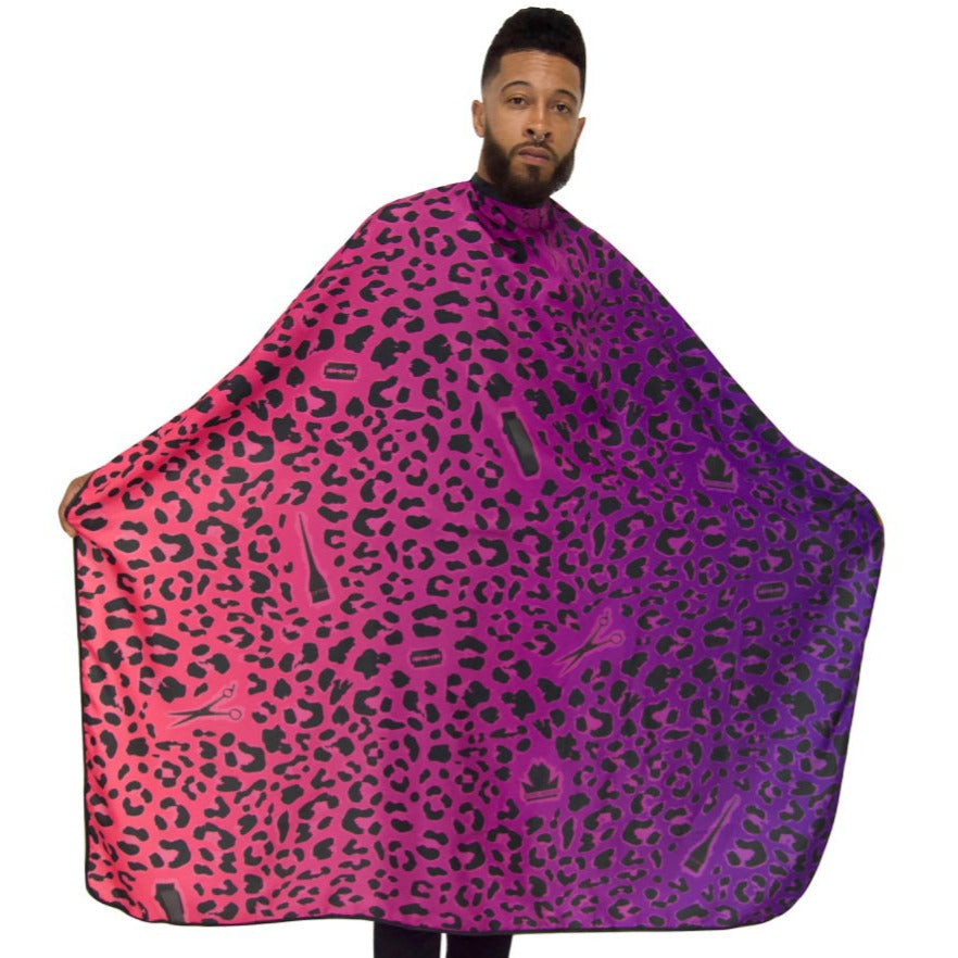 leopard print barber cape- leopard barber cape-king midas cape- designer barber cap- louis vuitton barber cape- gucci barber cape- versace barber cape- exclusive barber cape - hair cutting cape 