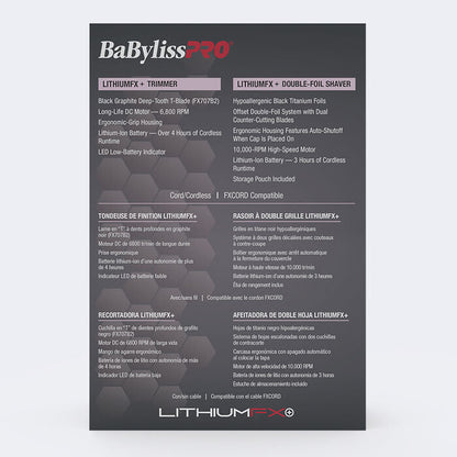 BaBylissPRO Limited Edition LithiumFX+ Trimmer & Double-Foil Shaver Prepack Pink #FX73FSTPKMP