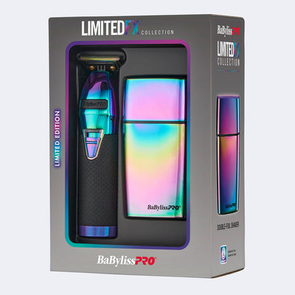 BaBylissPRO LimitedFX Iridescent Trimmer and Double-Foil Shaver Gift Set Bundle #FXDUOFS2TRB