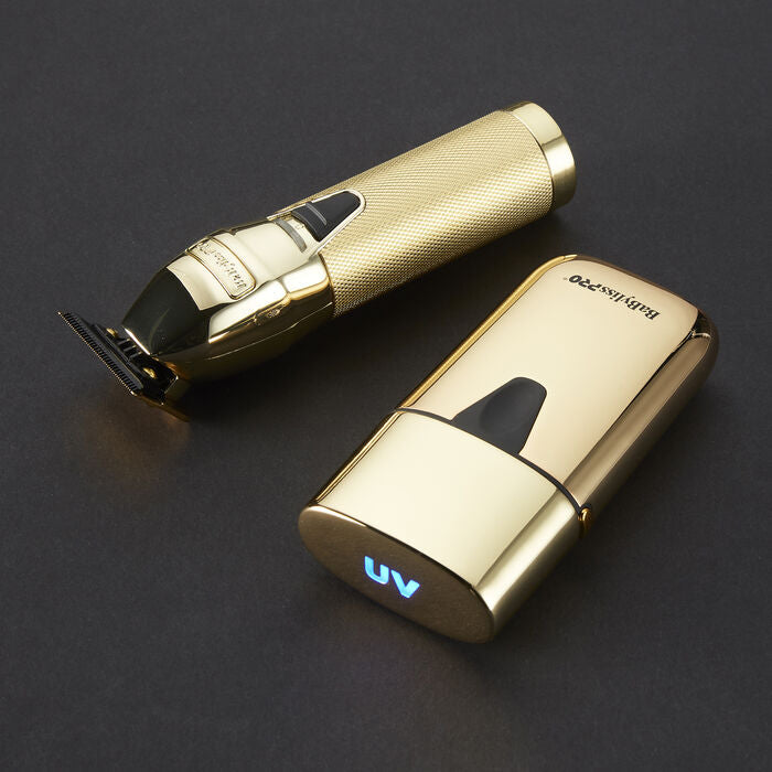 BabylissPRO LimitedFX Collection GoldFX Holiday Prepack - Trimmer & UV Single Foil Shaver (FXLFHOLPKG)