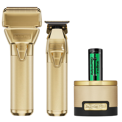 BaBylissPRO Limited Edition FXONE GoldFX All-Metal Clipper & Trimmer Prepack #FX1FSTGPK