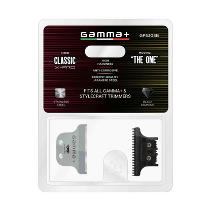 Gamma Classic X-Pro Stainless Steel Fixed Blade With The One Black Diamond Cutting Trimmer Blade Set #GP530SB