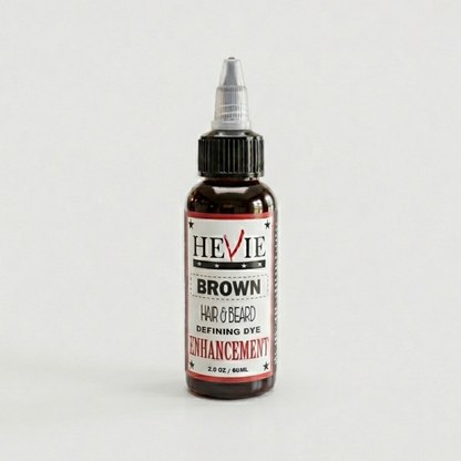 Hevie Enhancement - Semi-Permanent Hair & Beard Defining Dye Brown 2 oz