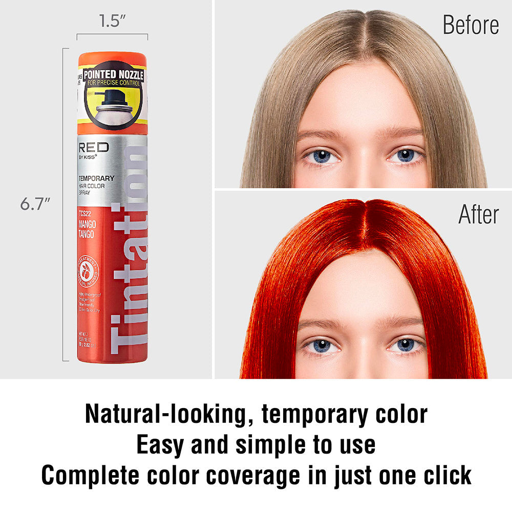 Kiss Tintation Temporary Hair Color Spray Vibrant Collection Mango Tango