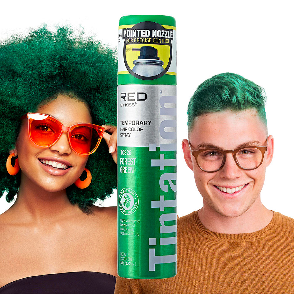 Kiss Tintation Temporary Hair Color Spray Vibrant Collection Forest Green