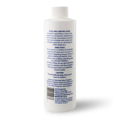 Campbell's Liquid Lather Shave Cream 8 oz Back