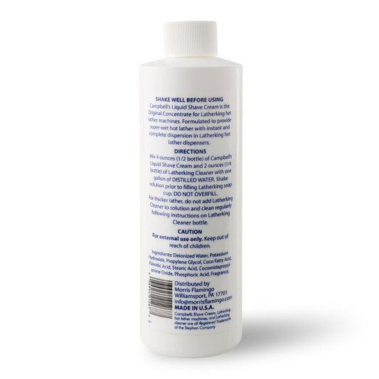 Campbell's Liquid Lather Shave Cream 8 oz Back