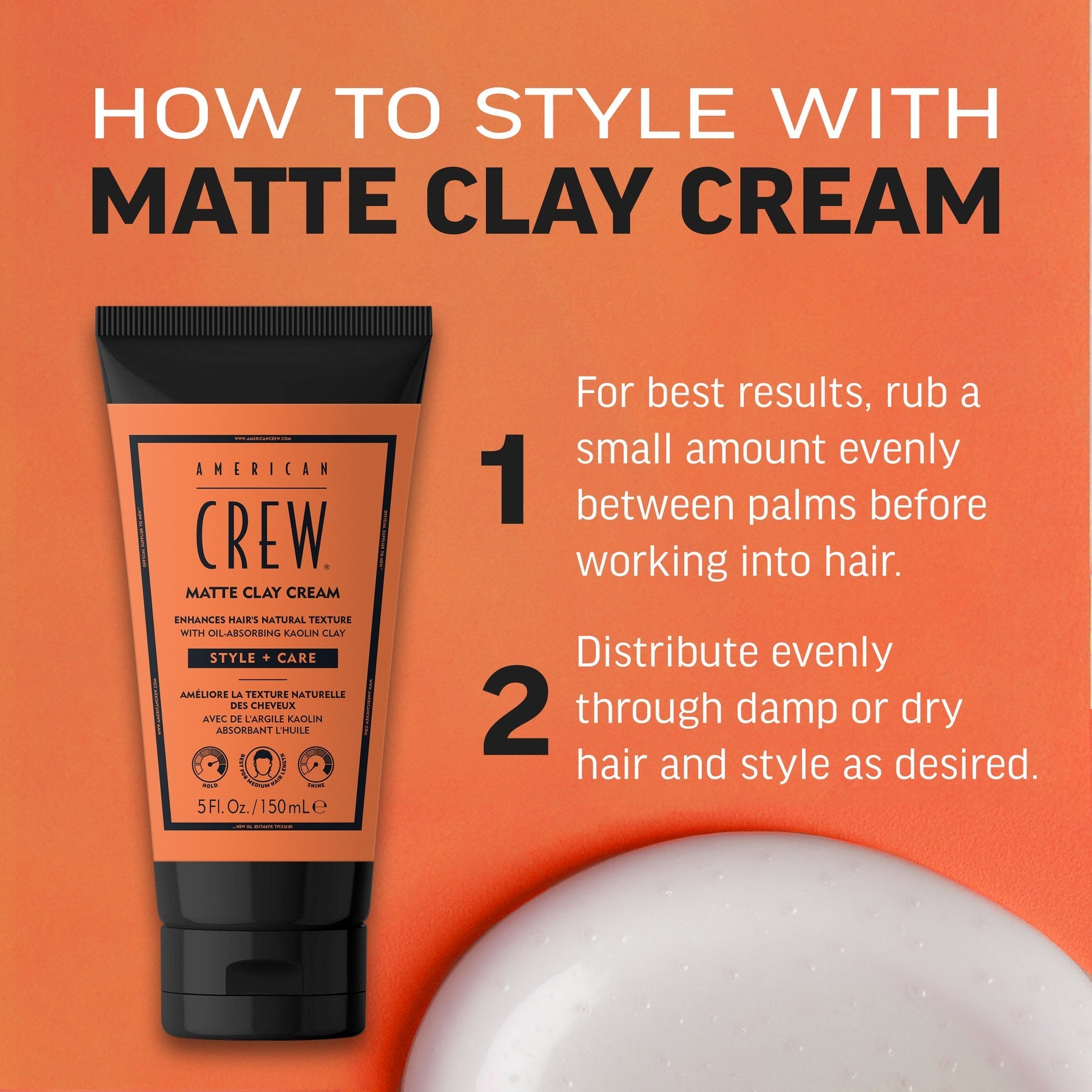 American Crew Matte Clay Cream 5.1 fl oz/ 150mL