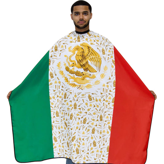 mexico flag barber cape- mexico barber cape- king midas mexico flag barber cape-mexico flag pro cape- capa de mexico- 