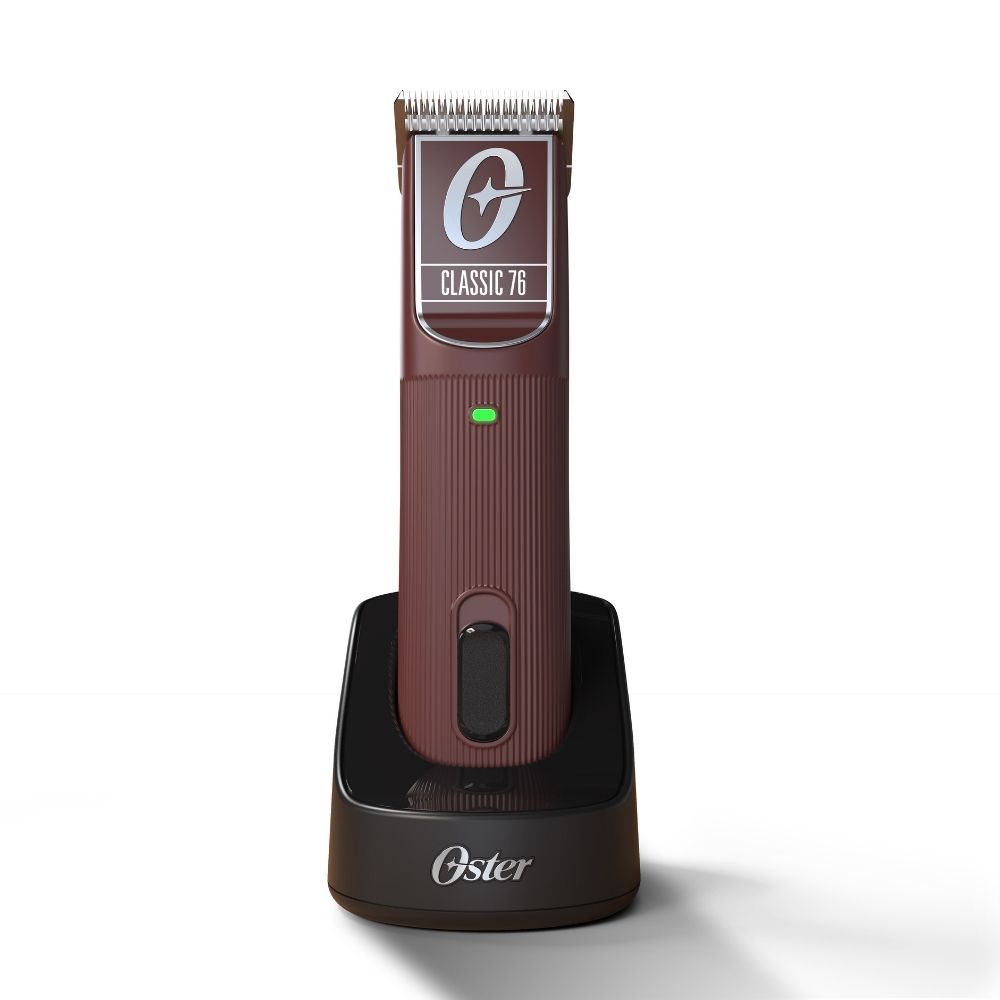 Oster Professional Cordless Hair Clippers, Classic 76 for Barbers and Hair Cutting with Detachable Blade, Burgundy