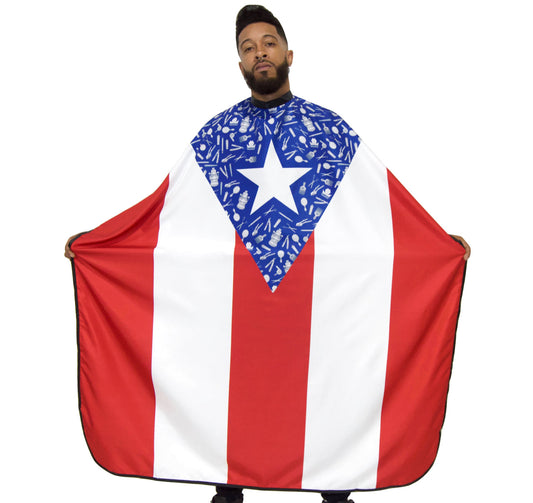 puerto rico barber cape- puerto rico flag cape-boricua barber cape-boricua hair cutting cape- capa de boricua- boricua hair salon cape-barber capes -barber cape - hair cutting cape -borinking barber cape