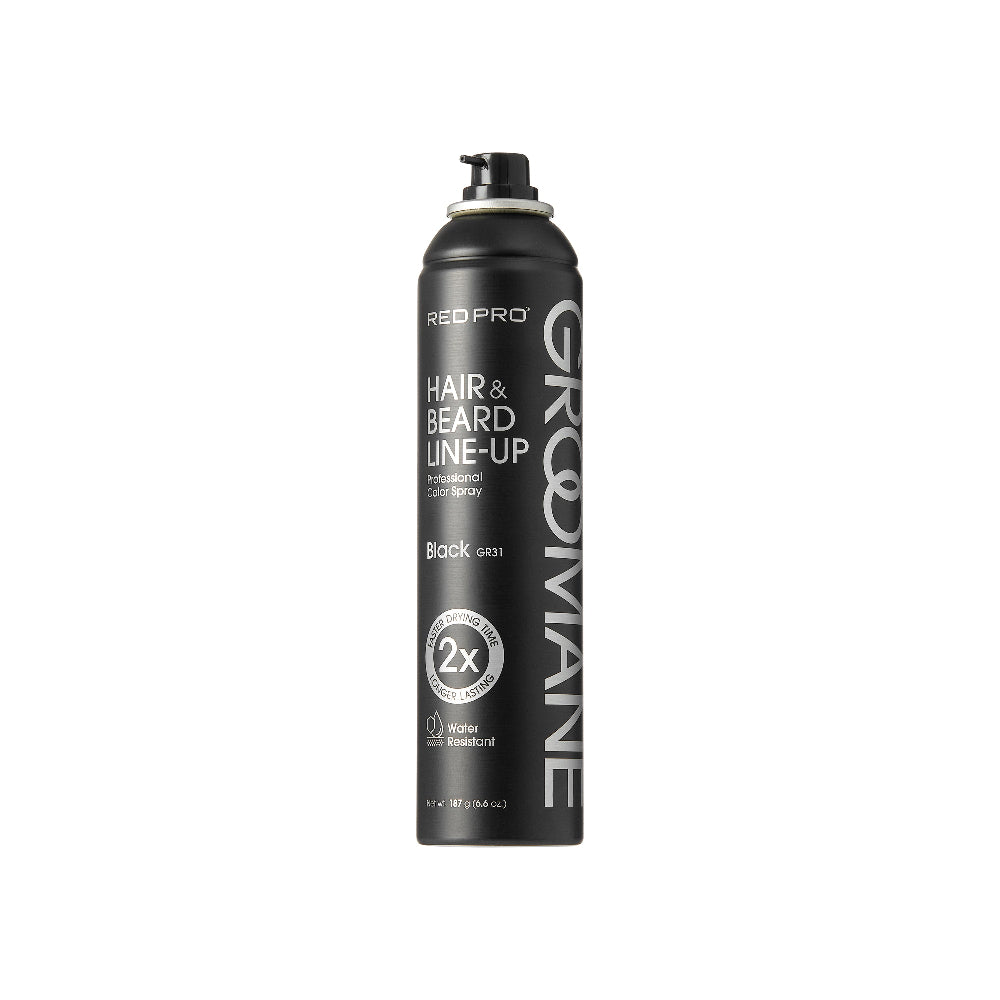 Kiss Red Pro Hair & Beard Line-Up Professional Color Spray Black