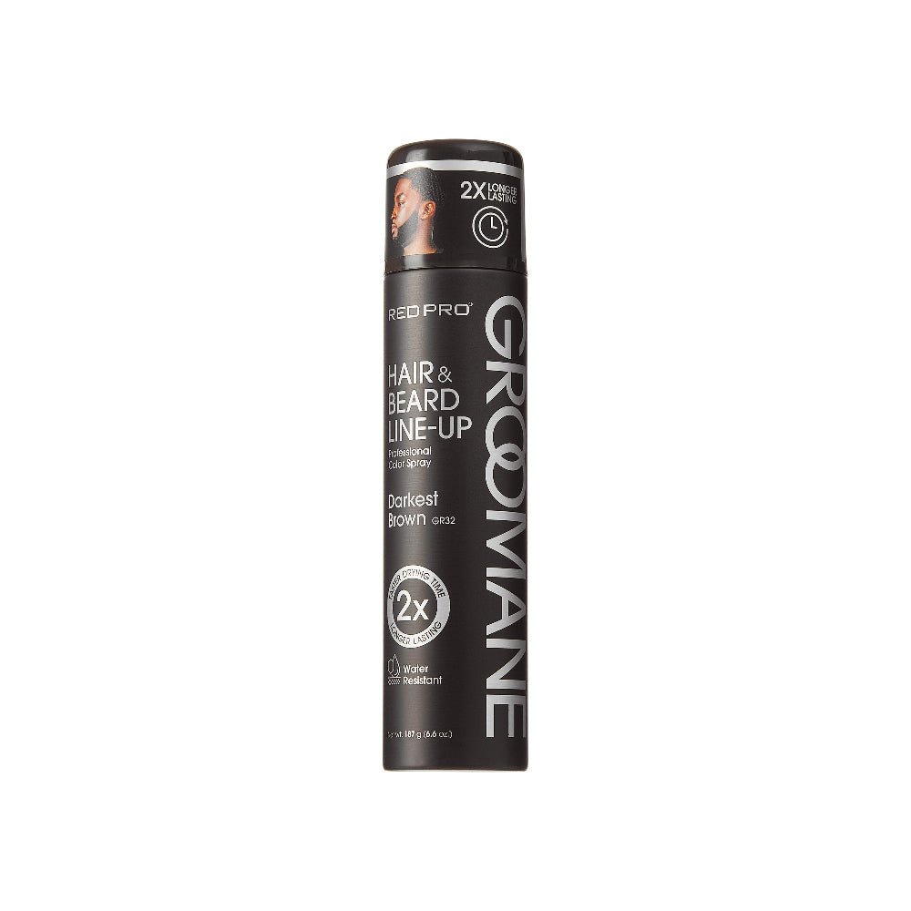Kiss Red Pro Hair & Beard Line-Up Professional Color Spray Darkest Brown