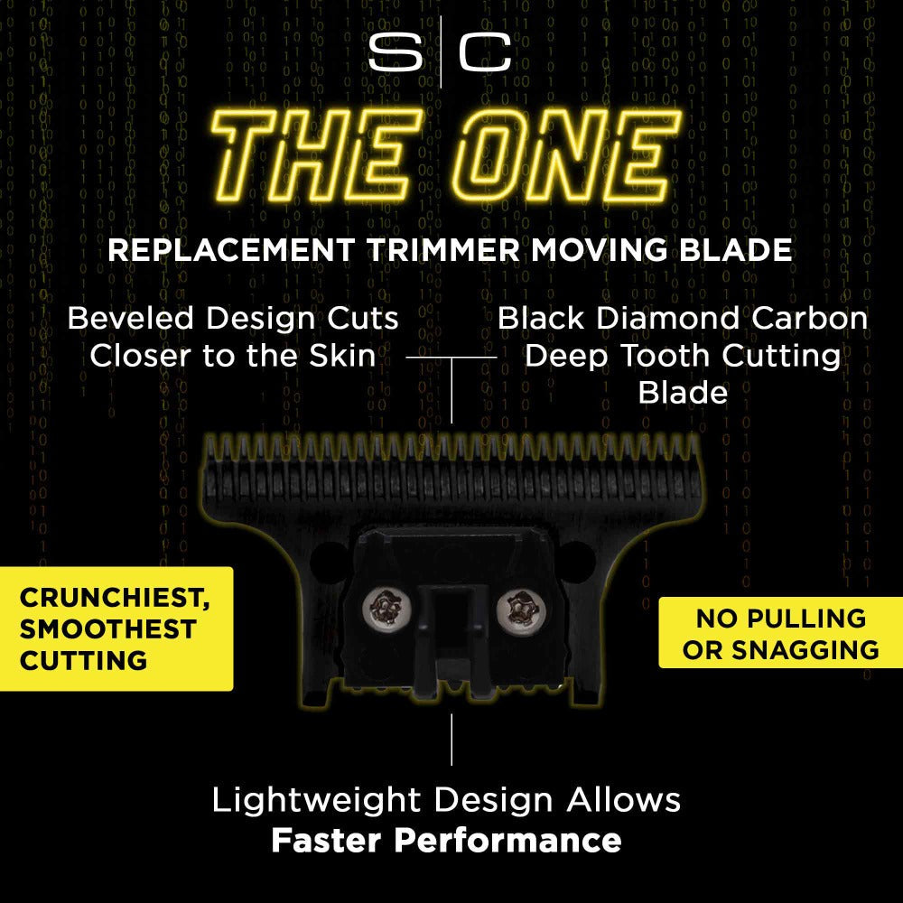 Stylecraft Replacement Moving "The One" Black Diamond Carbon DLC Deep Tooth Trimmer Blade SC532B